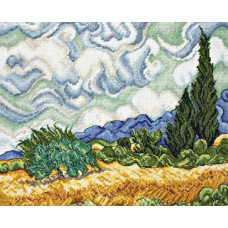 01034 Wheat Field With Cypresses